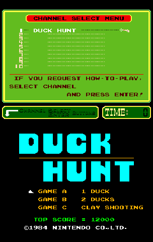 Duck Hunt (PlayChoice-10) Title Screen